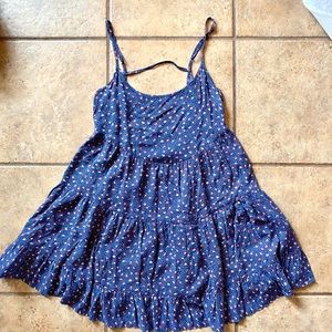 Blue Loose Fit Strawberry Dress
